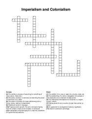 Imperialism and Colonialism crossword puzzle