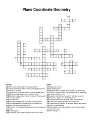Plane Coordinate Geometry crossword puzzle