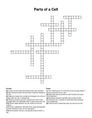 Parts of a Cell crossword puzzle