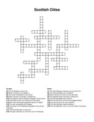 Scottish Cities crossword puzzle