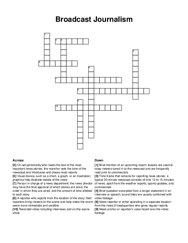 Broadcast Journalism crossword puzzle