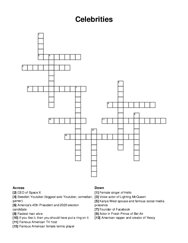Celebrities crossword puzzle