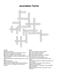 Journalism Terms crossword puzzle