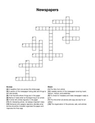 Newspapers crossword puzzle