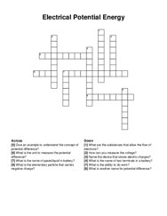 Electrical Potential Energy crossword puzzle