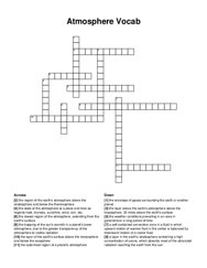 Atmosphere Vocab crossword puzzle