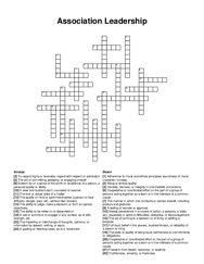 Association Leadership crossword puzzle