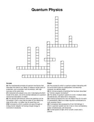 Quantum Physics crossword puzzle