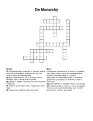 On Monarchy crossword puzzle