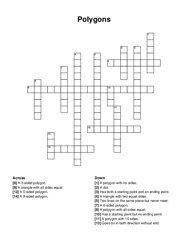 Polygons crossword puzzle