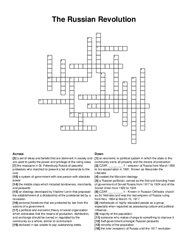 The Russian Revolution crossword puzzle