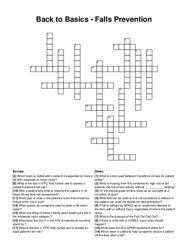 Back to Basics - Falls Prevention crossword puzzle