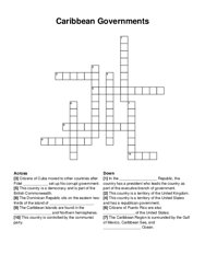 Caribbean Governments crossword puzzle