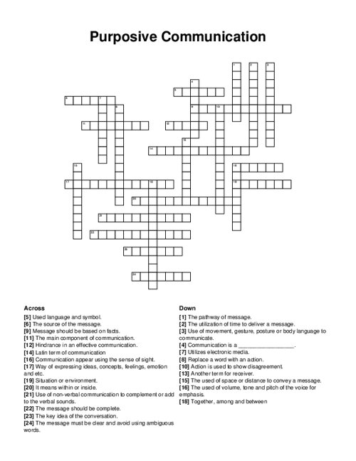 Purposive Communication Crossword Puzzle