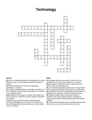 Technology crossword puzzle