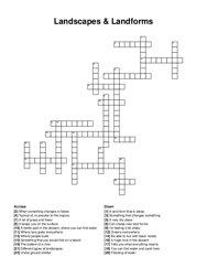 Landscapes & Landforms crossword puzzle