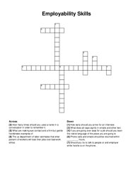 Employability Skills crossword puzzle