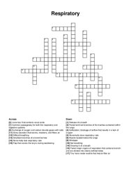 Respiratory crossword puzzle