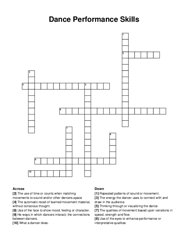 Dance Performance Skills crossword puzzle