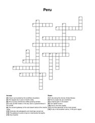 Peru crossword puzzle