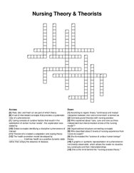 Nursing Theory & Theorists crossword puzzle
