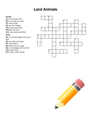 Land Animals crossword puzzle