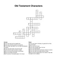 Old Testament Characters crossword puzzle