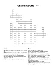 Fun with GEOMETRY! crossword puzzle