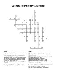 Culinary Technology & Methods crossword puzzle