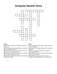 Computer General Terms crossword puzzle