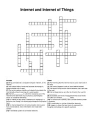 Internet and Internet of Things crossword puzzle