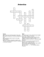Antarctica crossword puzzle