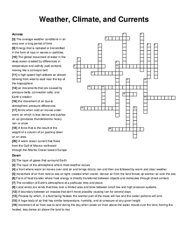 Weather, Climate, and Currents crossword puzzle