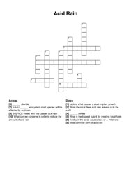 Acid Rain crossword puzzle