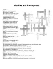 Weather and Atmosphere crossword puzzle