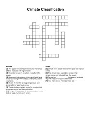 Climate Classification crossword puzzle