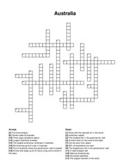 Australia crossword puzzle
