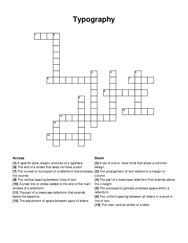 Typography crossword puzzle