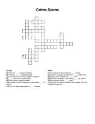 Crime Scene crossword puzzle