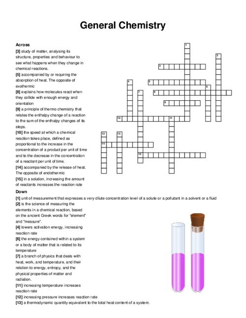General Chemistry Crossword Puzzle