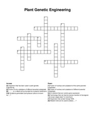 Plant Genetic Engineering crossword puzzle