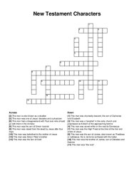 New Testament Characters crossword puzzle