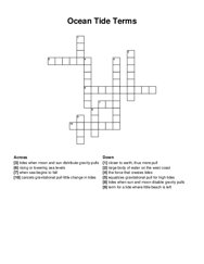 Ocean Tide Terms crossword puzzle