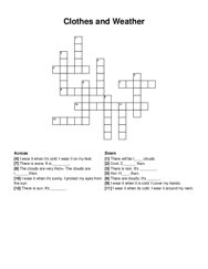 Clothes and Weather crossword puzzle