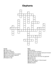 Elephants crossword puzzle