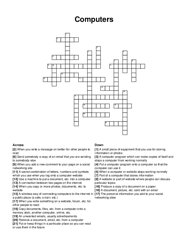 Computers crossword puzzle