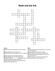 Noah and the Ark crossword puzzle