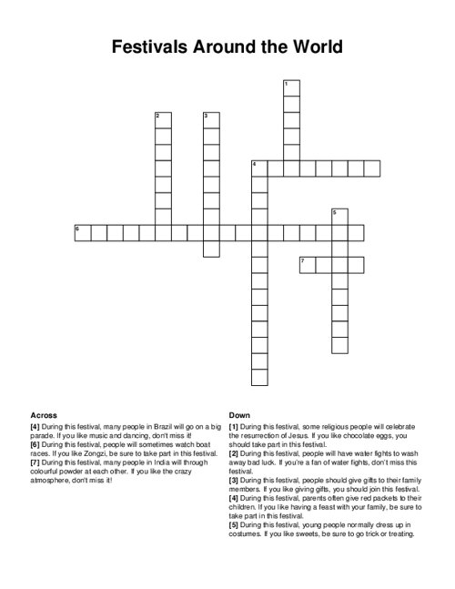 Beach Crossword Puzzle