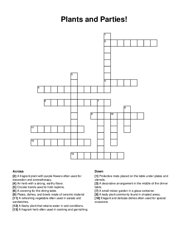 Plants and Parties! crossword puzzle