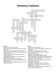 Christmas Traditions crossword puzzle